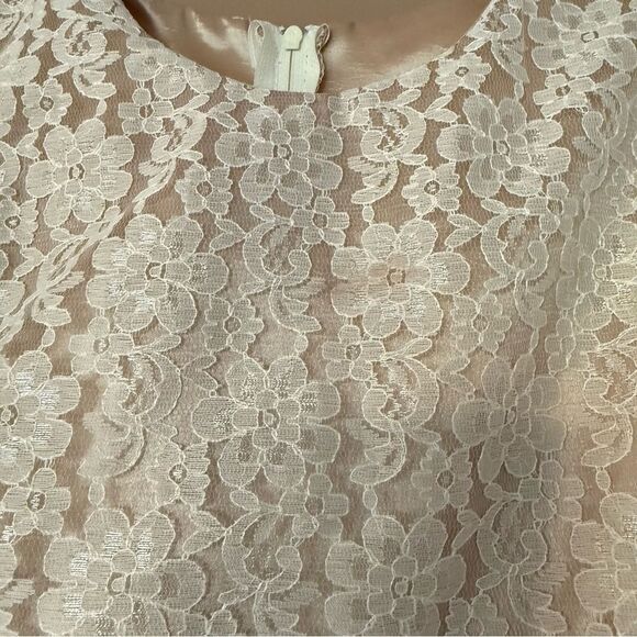 SZ 8 Girls Elegant Cream Lace Kids Dress - Picture 3 of 8